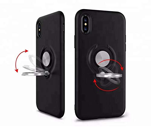 360 Rotating Ring Holder Phone Case for iPhone Xs X, PC TPU Hybrid Phone Case with Ring Holder