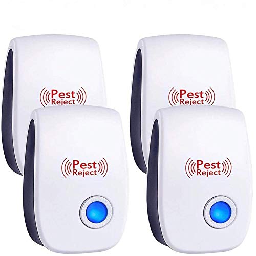 Pest Control Device , Plug in for Mosquitoes, Flies, Wasps, Ants, Spiders, Fleas, Roaches, Rats, Mice, Safe for Human- 4  Pack OR 6 Pack