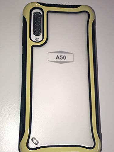 Hybrid Hard PC Soft Bumper Frame Cover for Samsung A50-Yellow