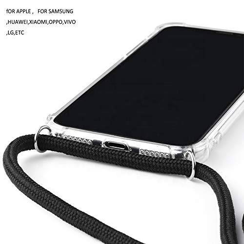 Transparent Soft TPU Cell Phone Case with Lanyard Necklace Shoulder Neck Strap Rope Cord for iphonex/xs