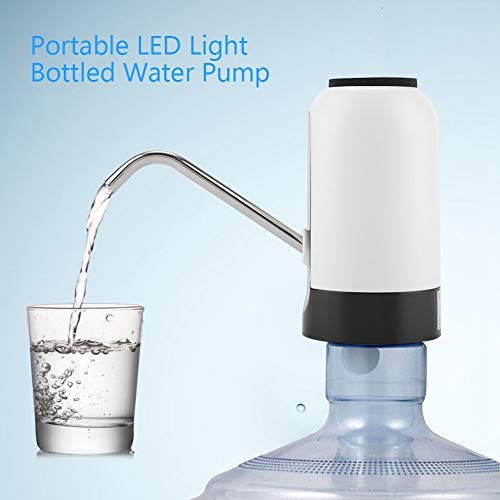 Electric Gallon Bottled Pump, Universal Electric Drinking Water Dispenser Portable LED Light USB Water Pump Dispenser Drinkware Kitchen Tool