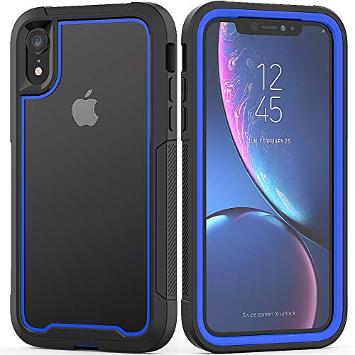 iPhone case x/xs 3 in 1 Transparent Back Colourful pc 360 Full Bumper Phone case with Screen Protector