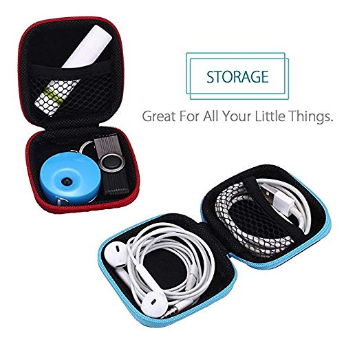 (3PC)(1BIG+2MINI) SFY Zipper Hard Headphone Case,EVA Leather Earphone Bag,Protective USB Cable Organizer,Portable Earbuds Pouch Box(