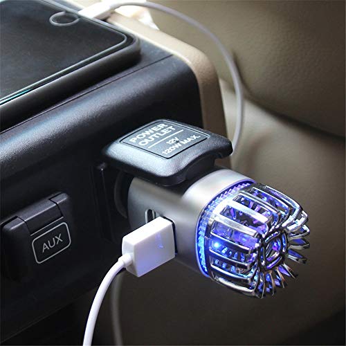 2 in 1 Car Dual USB Fresh Air Ionic Purifier Oxygen Bar Ozone Ionizer Cleaner Freshener Charcoal Formaldehyde Clean up