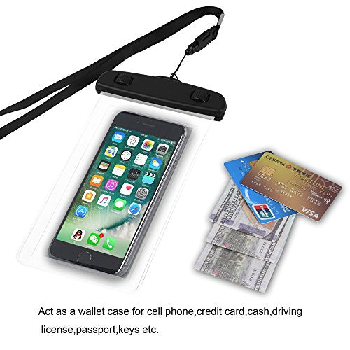 SFY(3PK) 5.5 inch Waterproof Cell Phone Case Best Water Proof Pouch Bag for iPhone5/5s/6/6s/7/7s or Android Cell Phone (3pkPurple)