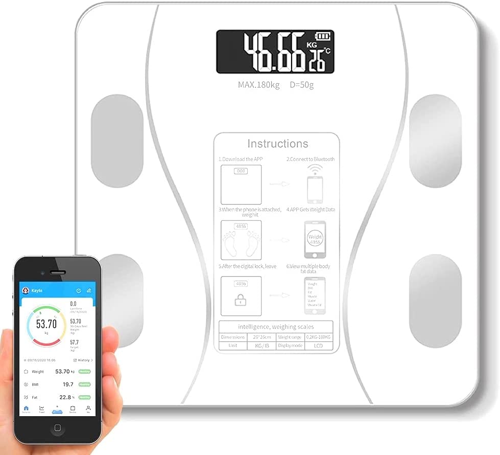 Smart Body Fat Scale, BMI Weighing Scales, Body Composition Analyzer