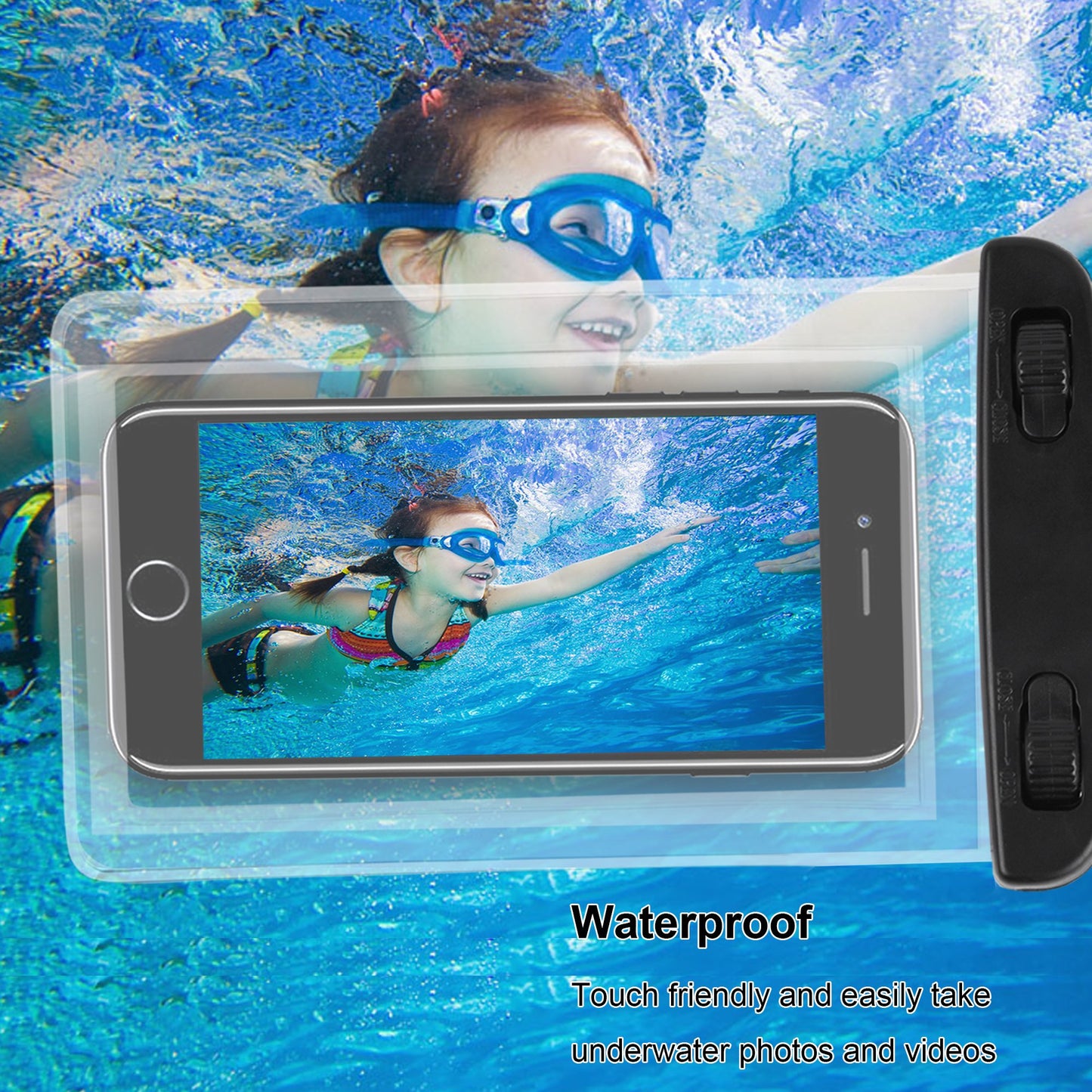 SFY (3PK) 5.5 inch Waterproof Cell Phone Case Best Water Proof Pouch Bag for iPhone5/5s/6/6s/7/7s or Android Cell Phone