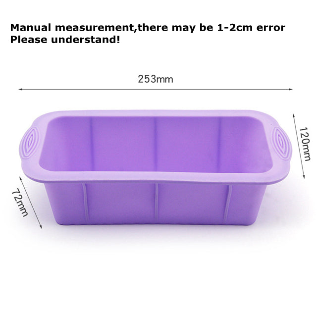 2 pc (Blue and Purple )Non-stick Heat Resistant Silicone Bakeware Silicone Cake Pan DIY Rectangle Toast Baking Pan Silicone Loaf Pan