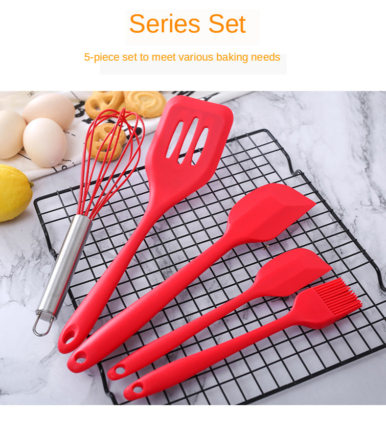 5 Pieces Cookware Set Colorful Heat Resistance Silicone Kitchen Utensils Set