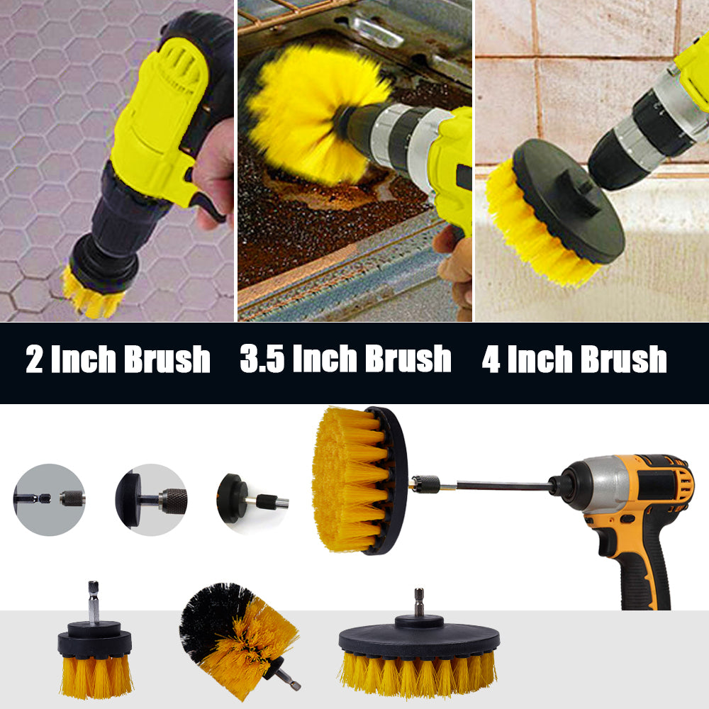 14 pc All Purpose Drill Scrubber Brush for Bathroom Surfaces Grout Floor and car