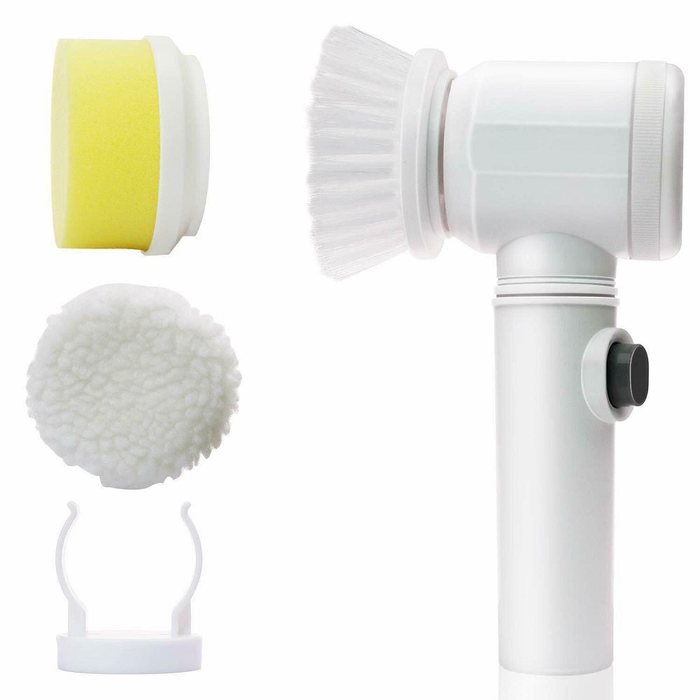 Rechargeable kitchen bathroom toilet electric auto rotating plastic 5in1 handheld cleaning brush item