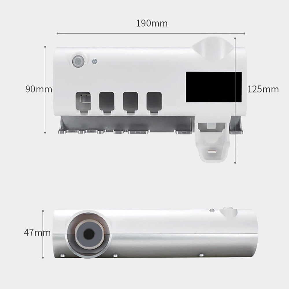 Solar Energy UV Sterilizing Toothbrush Holder Wall Mounted  Bathroom Sets Automatic Toothpaste Dispenser