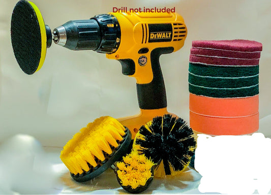 14 pc All Purpose Drill Scrubber Brush for Bathroom Surfaces Grout Floor and car