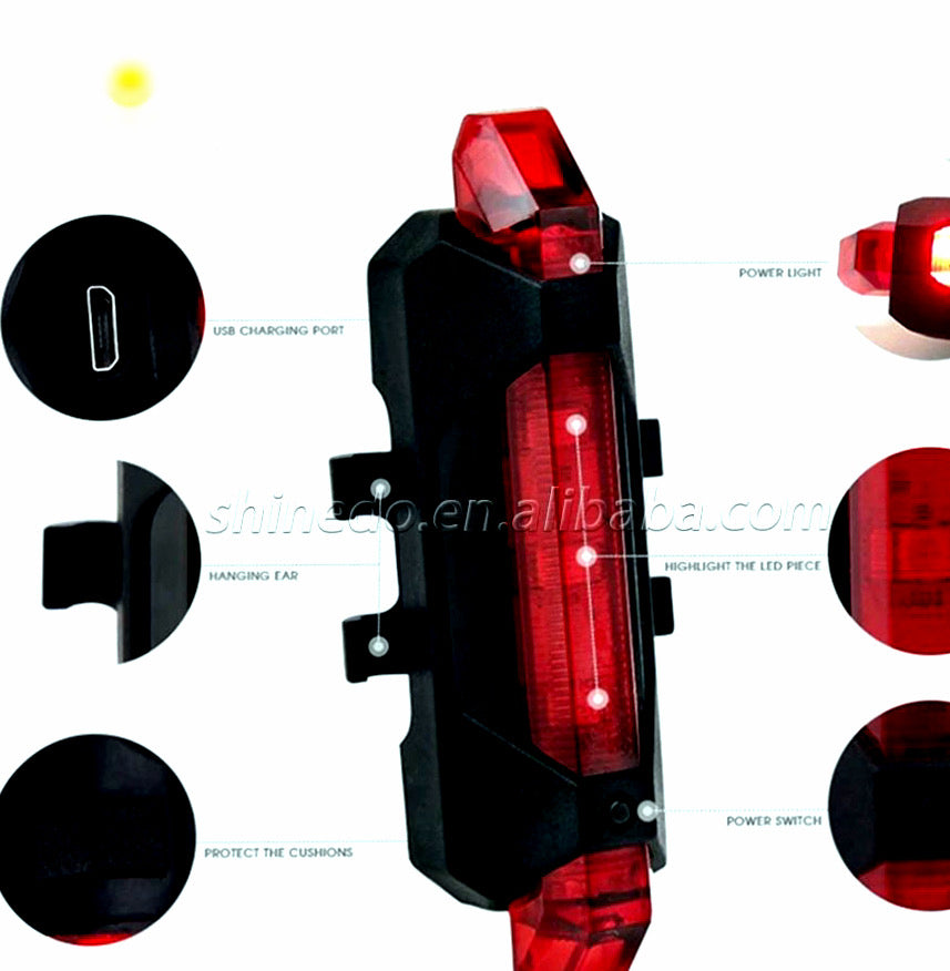 Bike Lights Set, USB Rechargeable Bicycle Safety Lights - Easy to Mount & Remove/4 Modes, Commuting/Road Cycling LED Bike Lights